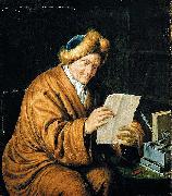 MIERIS, Willem van An Old Man Reading oil on canvas